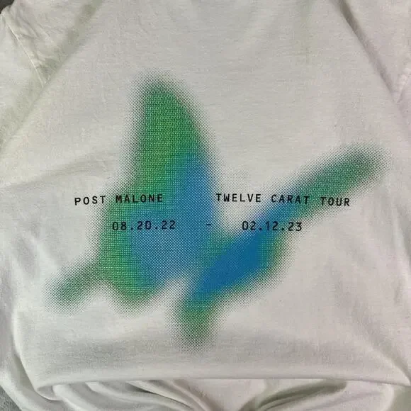 Post Malone Twelve Carat Tour Tee 2022 2023 White T-Shirt Adult Size Medium - Picture 2 of 6